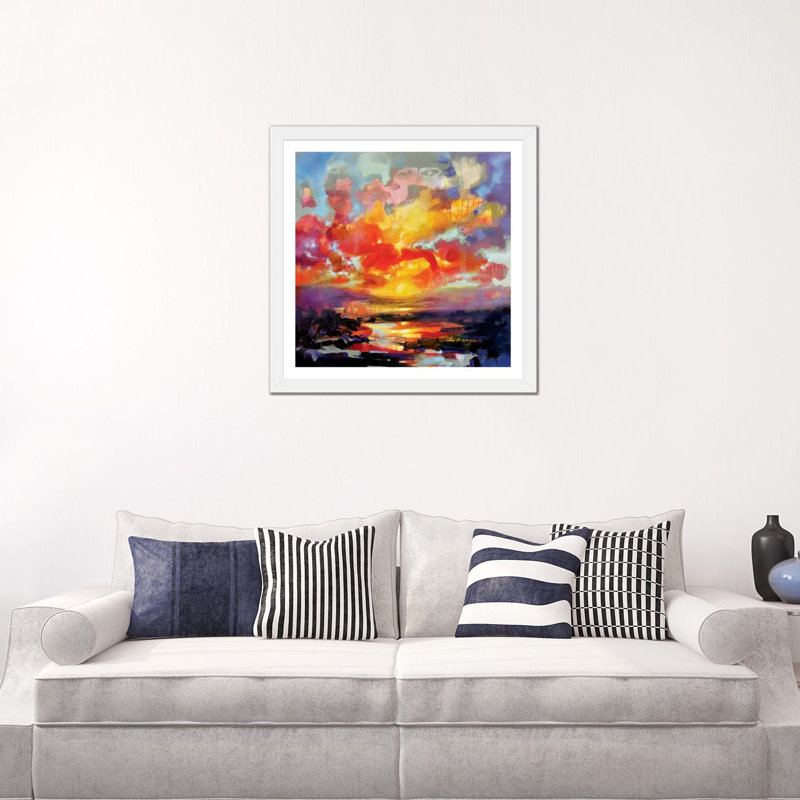 Emerging, 24" H x 24" W x 1" D, White Framed Paper, White