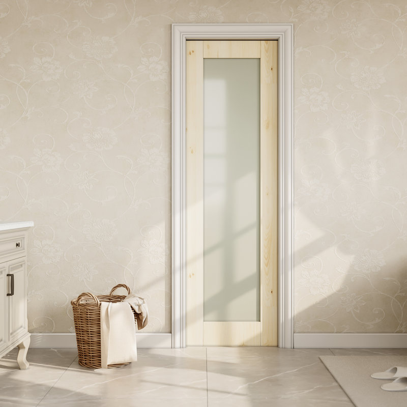 Porte coulissante en pin 1-Lite, 28 po x 80 po