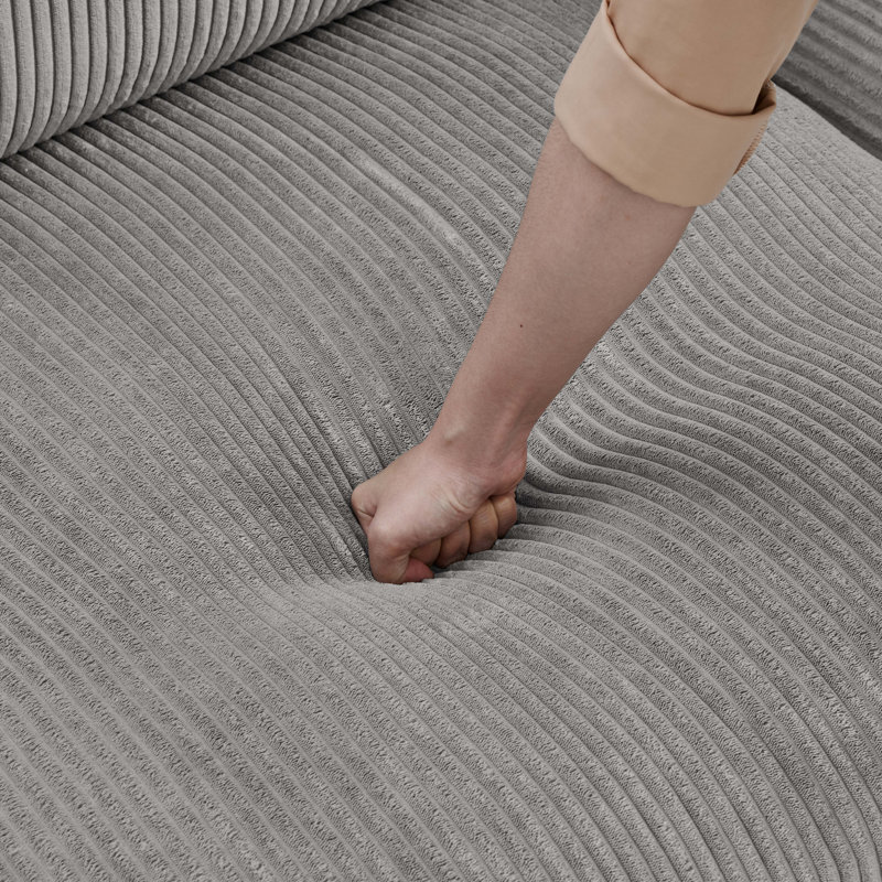 Canapé modulaire de coin avec repose-pieds Annai, Gris clair