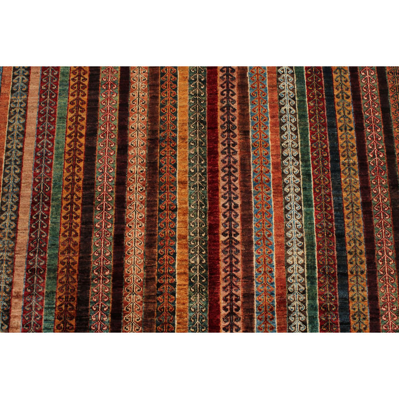 Tapis tribal Kazak 9 x 12 multicolore et bleu