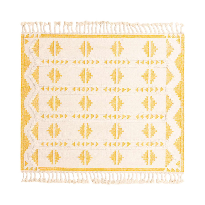 Faver Performance Wool Geometric Indoor Rug, Square 8'