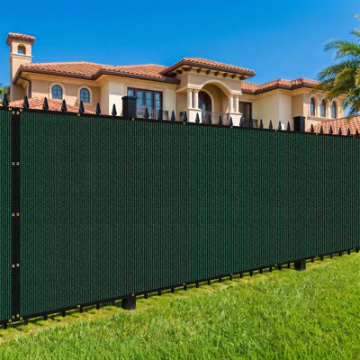 5 ft x 50 ft Dark Green Heavy Duty HDPE Privacy Fence Screen,130 GSM Outdoor Fence Barrier with Reinforced Black Edges and Double Grommets