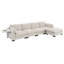 Canapé modulaire de 130 po en forme de L avec table pliante et port double, poches de rangement latérales, 2 coussins d'accoudoirs, repose-pieds à mouvement libre, mousse haute densité, chenille, 5 sièges-1994302986