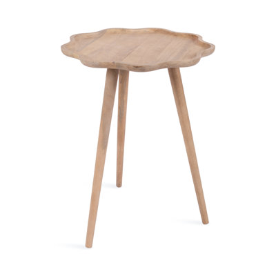 Alezar Round Wavy Wooden Side Table