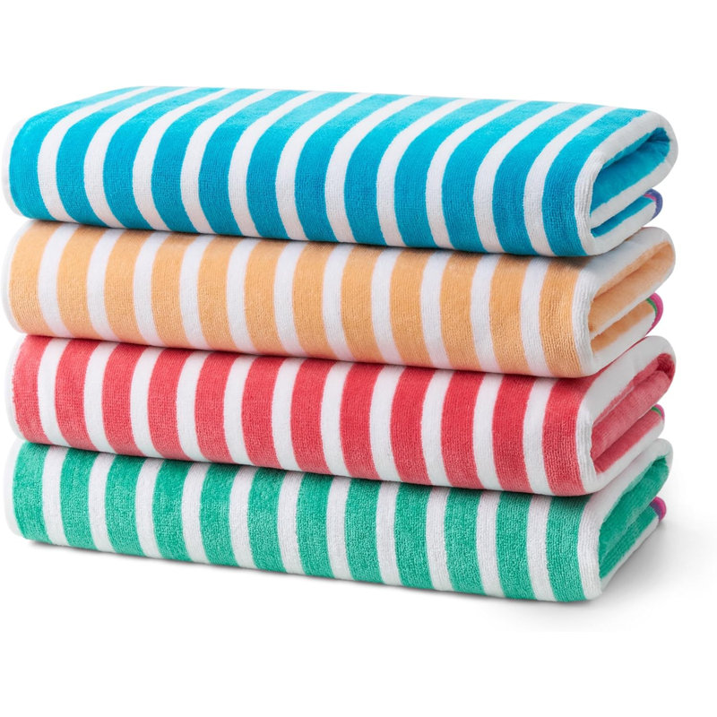 Serviettes de plage 100% coton à rayures en velours Cabana Lattimer Racing 32 po x 62 po