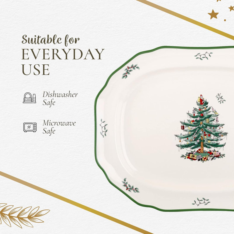Spode Christmas Tree Sculpted Platter 19"