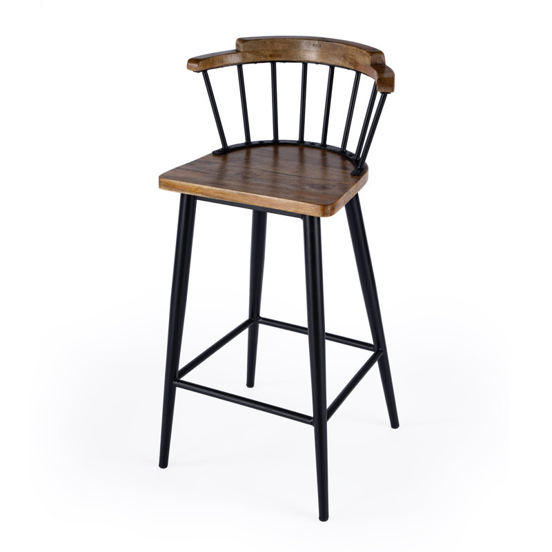 Tempe Wood and Iron  Spindle Bar Stool