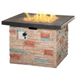 Outsunny 32 Inch Outdoor Propane Gas Fire Pit Table