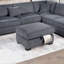 Ensemble de 3 coussins rembourrés et rembourrés à dossier large en tissu velours côtelé gris foncé-1283437891