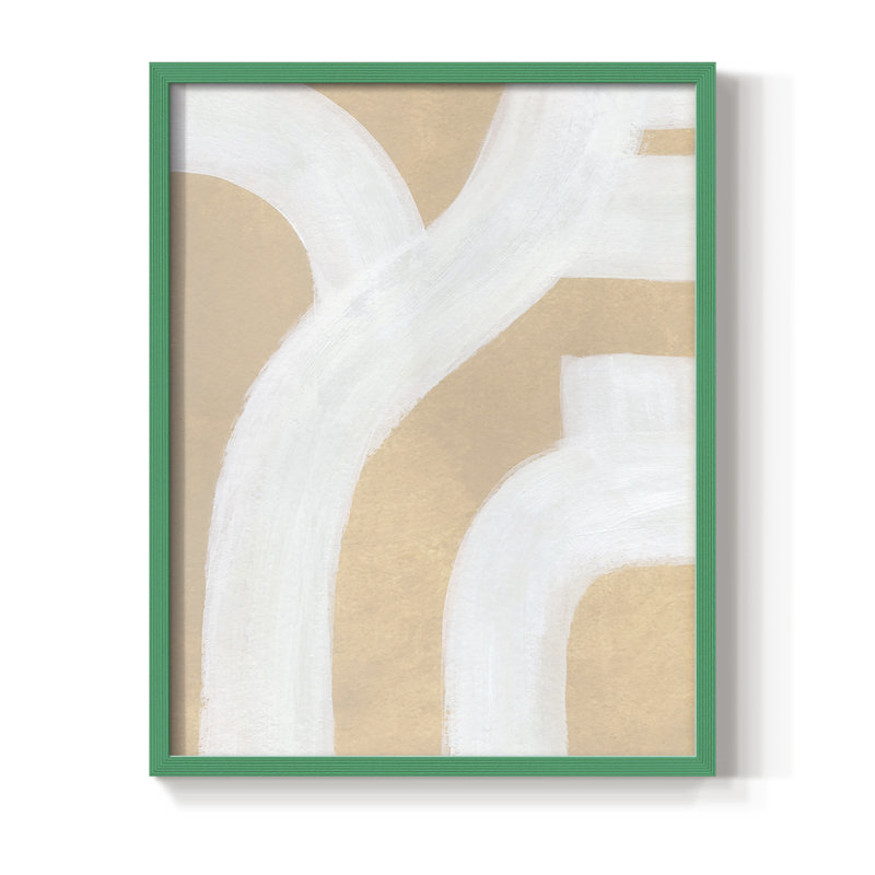 «Neutral Winding Paths I», reproduction encadrée - bois massif, H 21 po x l 17 po, Vert