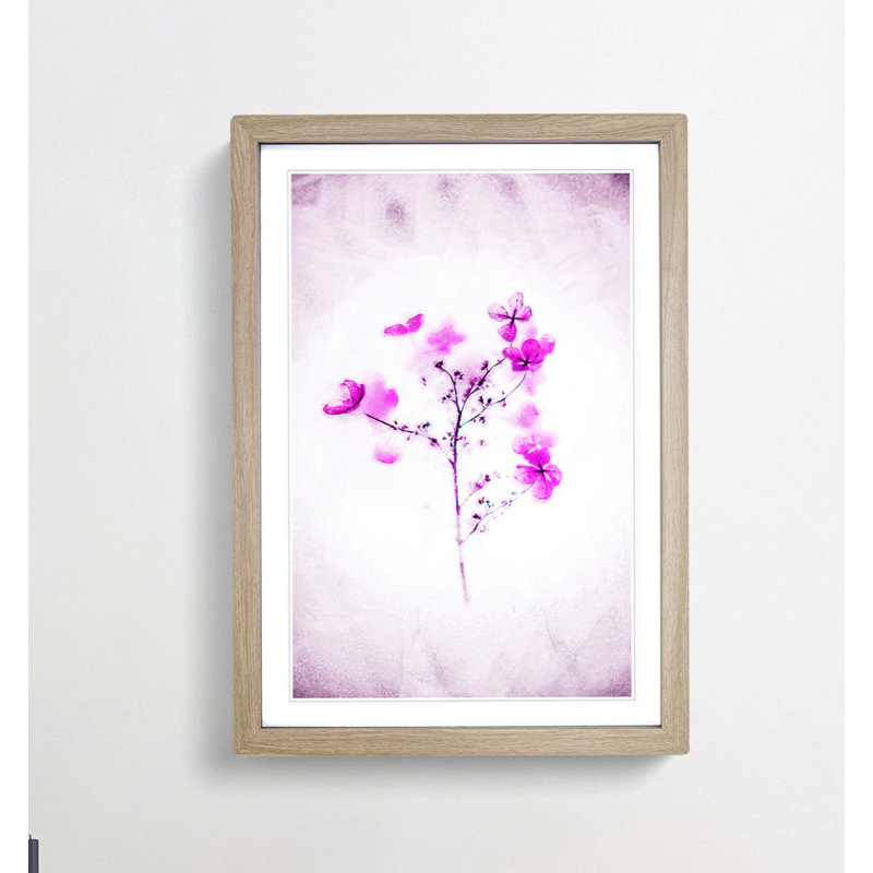 Hydrangeas in Abstract - Framed Print, Oak, 76cm H x 50cm W x 2cm D