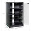 Armoire multimédia spacieuse avec tablettes réglables, portes en verre et rangement pour disques vinyles pour les centres de divertissement modernes