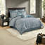 Luxurious Damask Jacquard Bedding Sets, Polyester Comforter Light Aqua Silver, Year-round Elegance