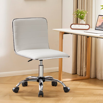 Modern Ergonomic Adjustable Height Armless Task Office Chair with Mid Back