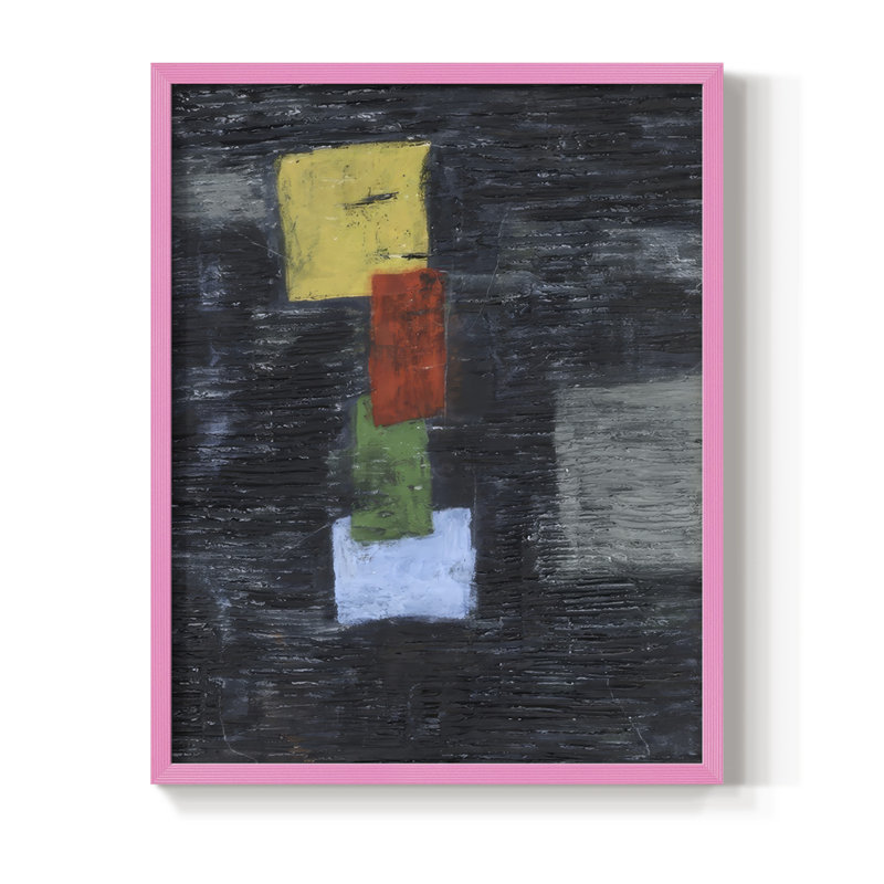 Dark Prism II Framed Print - Solid Wood, 30" H x 24" W, Pink