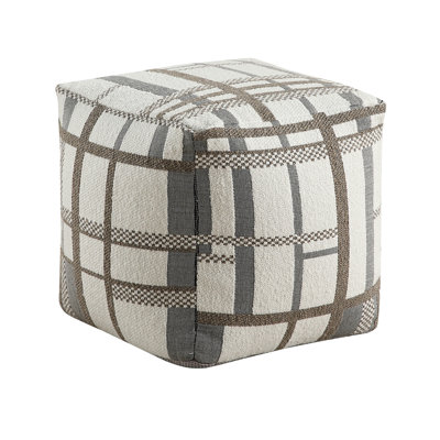 Fabric Upholstered Square Footstool Pouf - Non-Slip, 16"H, 300Lbs Weight Limit, Multi-Color Pattern With Upholstery Capacity, Non-Slip Base, Modern
