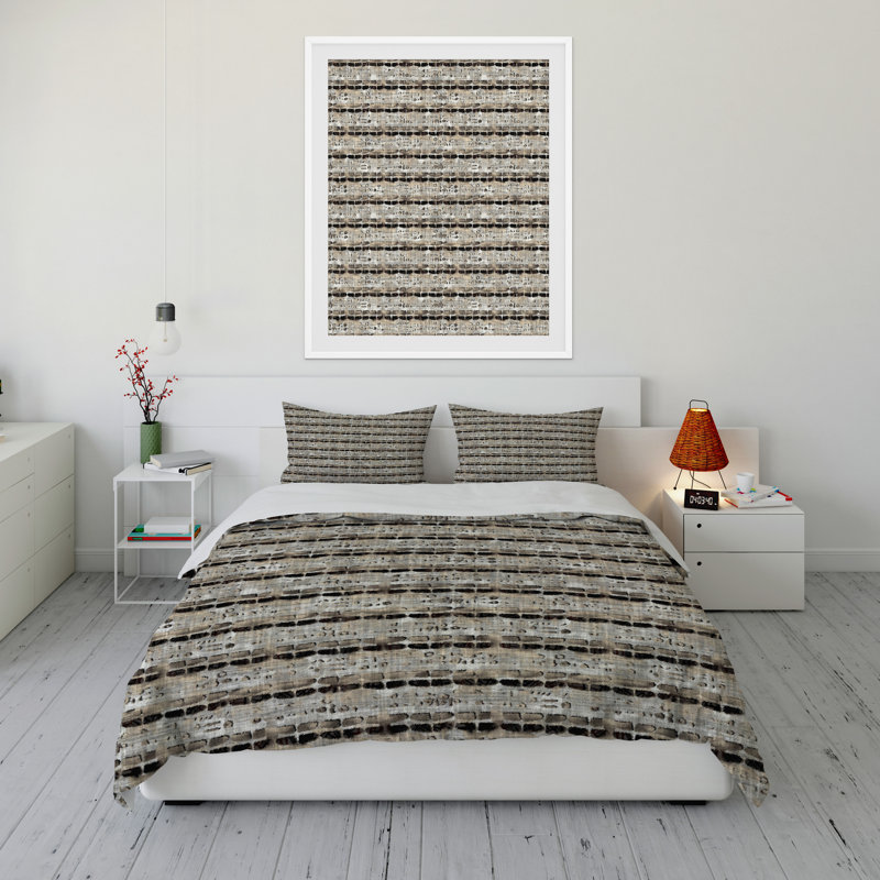 Polyester Twill Striped Duvet Cover, King Duvet Cover + 2 King Pillowcases