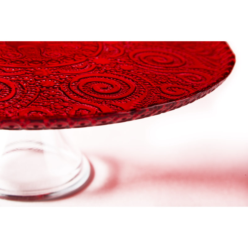 ARABESQUE RED Glass Cake Stand