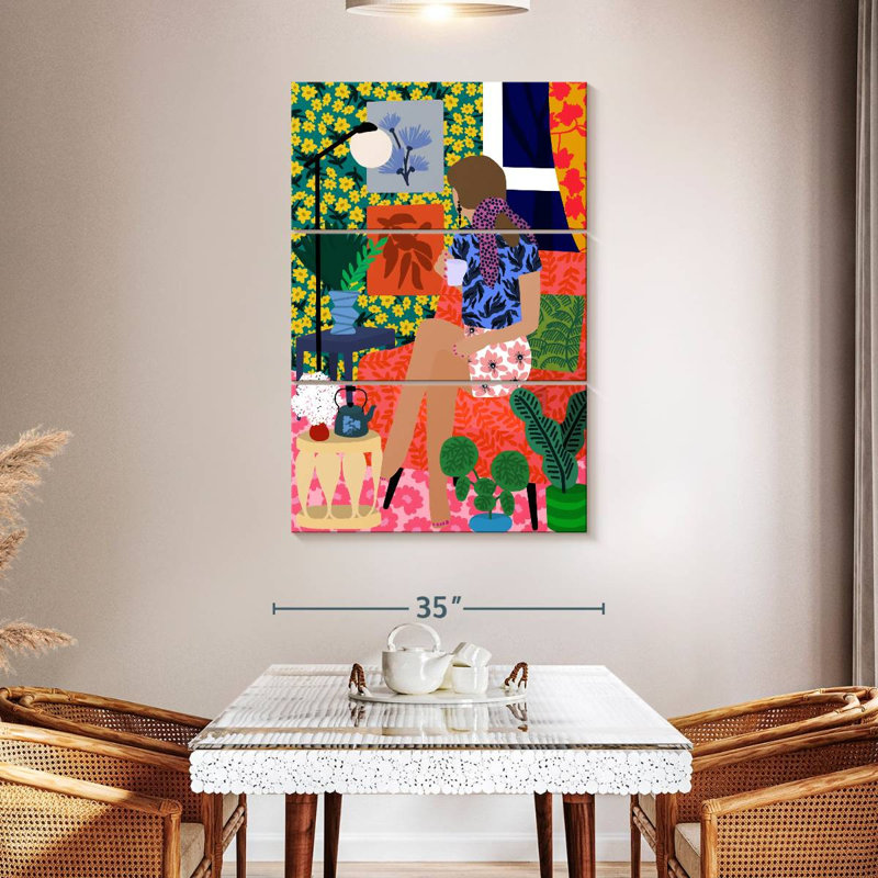 Enjoying Tea Time, 50" H x 32" W