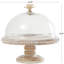 Mango wood cake stand with glass dome