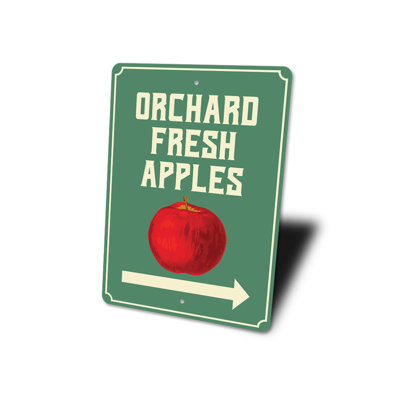 Orchard Fresh Apples Aluminum Sign