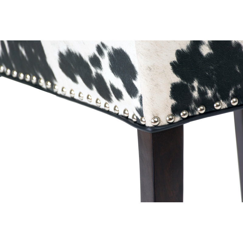 Chaise d'appoint rembourrée Bernier, Noir / blanc, Espresso