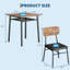 Ensemble de table de salle à manger 2 personnes avec tablette de rangement et chaises rembourrées, petite table de cuisine avec structure en métal pour appartement ou salle à manger