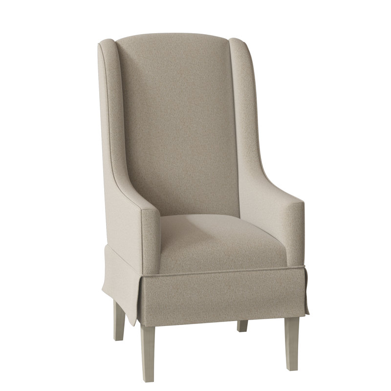 Fauteuil à oreilles rembourré Reed, 8794 Parchemin, Noisette