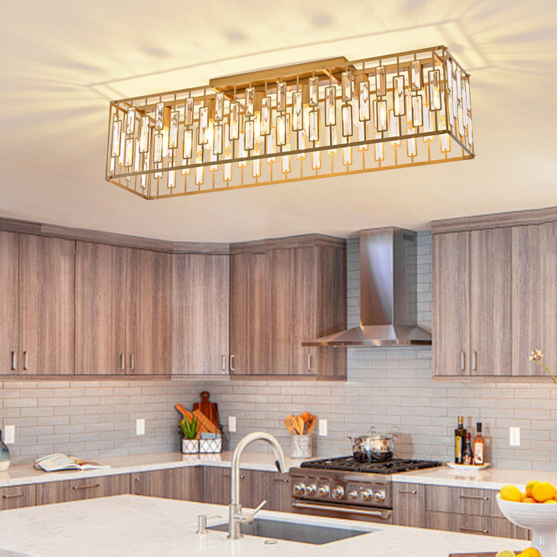 6 - Light 98.3cm Flush Mount, Gold
