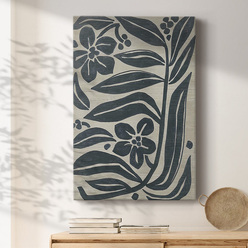 «Island Folk Flowers I», reproduction sur toile, H 12 po x l 8 po