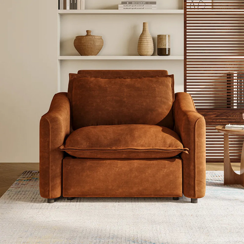 Causeuse inclinable surdimensionnée Modern Power, Brown Pet-Friendly Fabric
