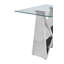 Vavra Glass Top Cross Legs End Table