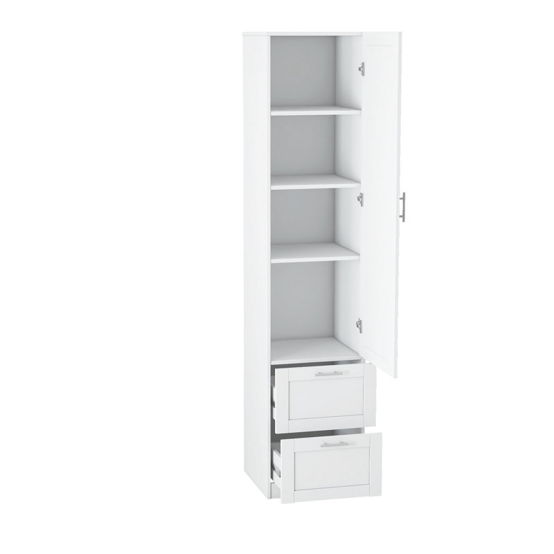 Garde-manger standard, armoire haute, armoire autoportante avec une porte et deux tiroirs pour la cuisine