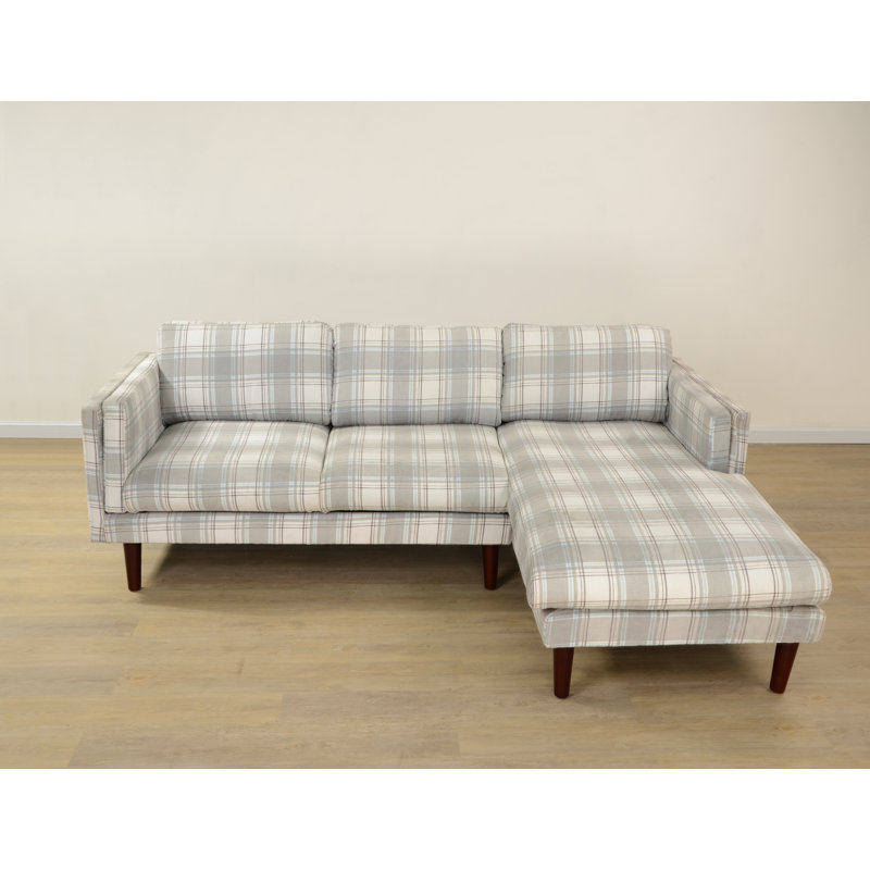 Canapé et méridienne en microfibre / microsuède de 84 po de large Tilla, Orienté à droite (vu de face)