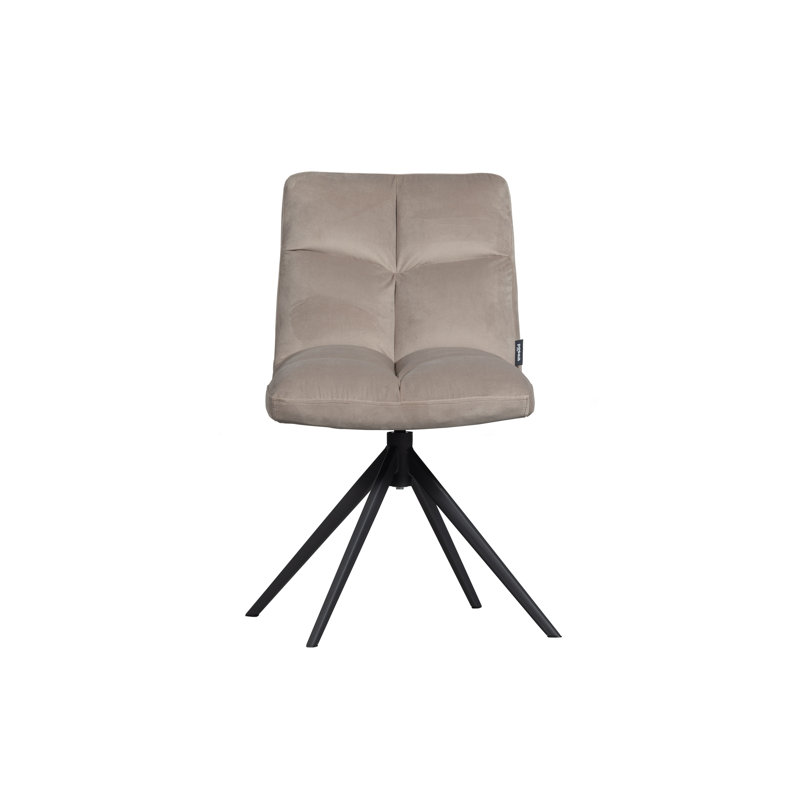 Vinny 46cm H Tufted Polyester Blend Upholstered Upholstered Back Side Chair, Sand