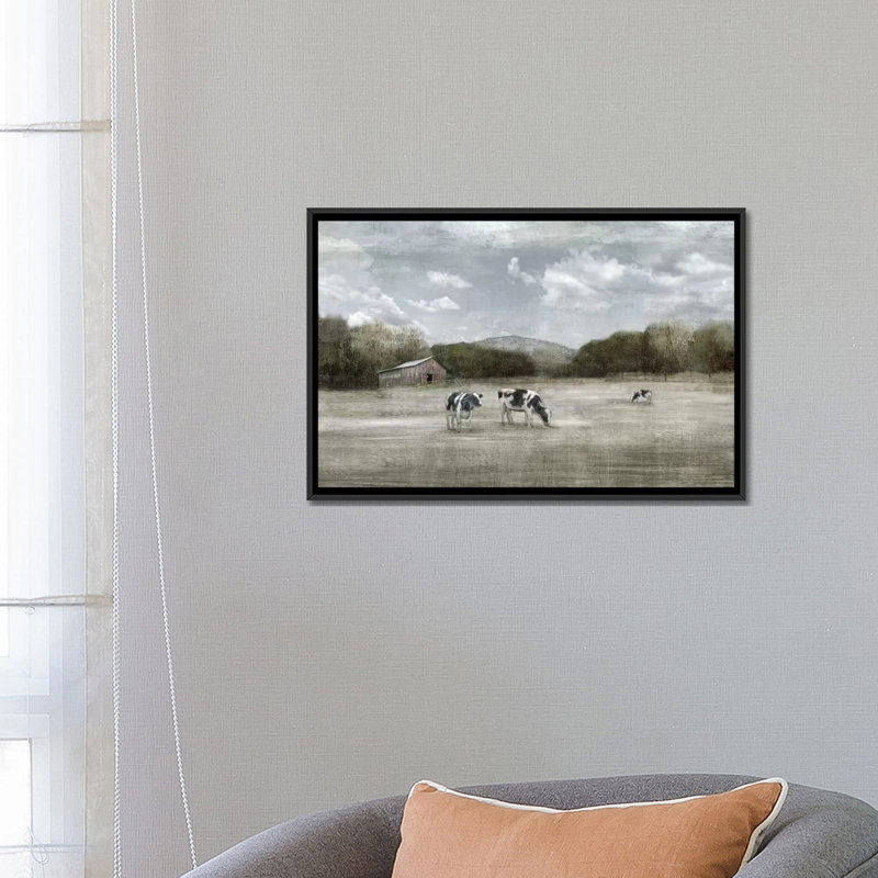 «Country Satisfaction», reproduction sur toile, H 18 po x l 26 po x P 1,5 po, Toile avec cadre noir, Pas de tapis