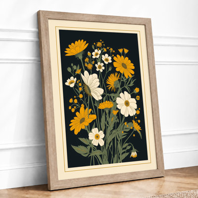 Yellow Blooms Study Botanical - Framed Print