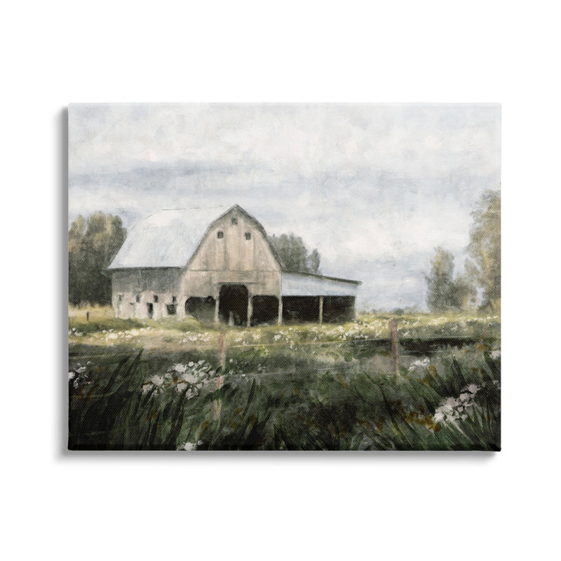 Country Farmhouse Barn Meadow Canvas Wall Art by Nina Blue, 36" H x 48" W x 1.5" D