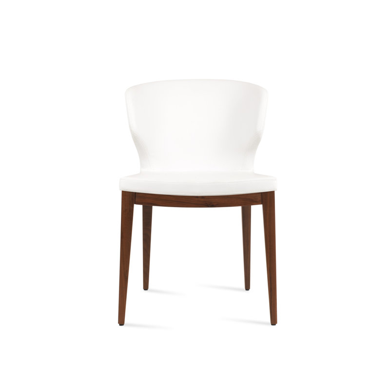 Amed Plus Wood Chair, White, American Walnut
