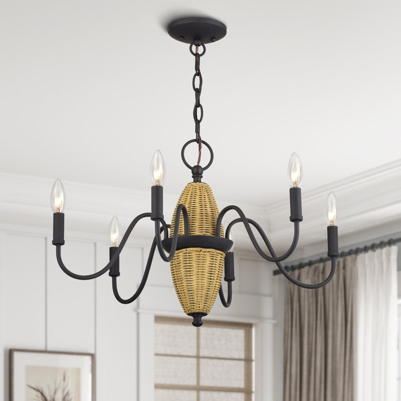 Lustre bronze à 6 lumières Laurelin, Bronze