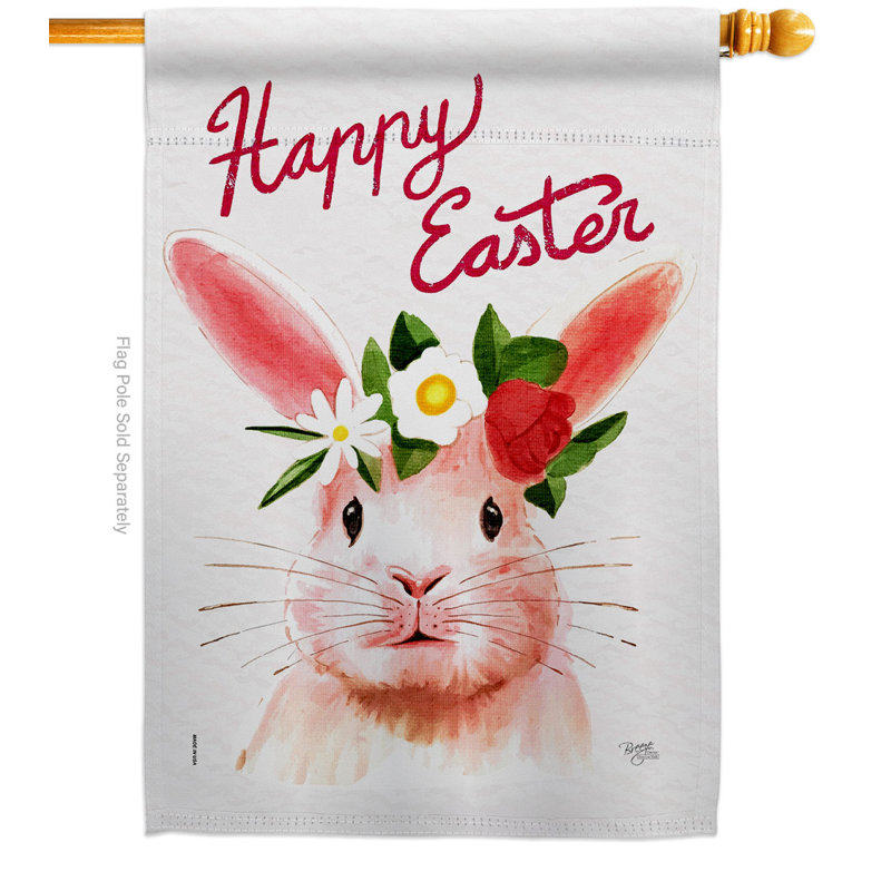 Double Sided 40'' H x 28'' W Polyester Easter House Flag