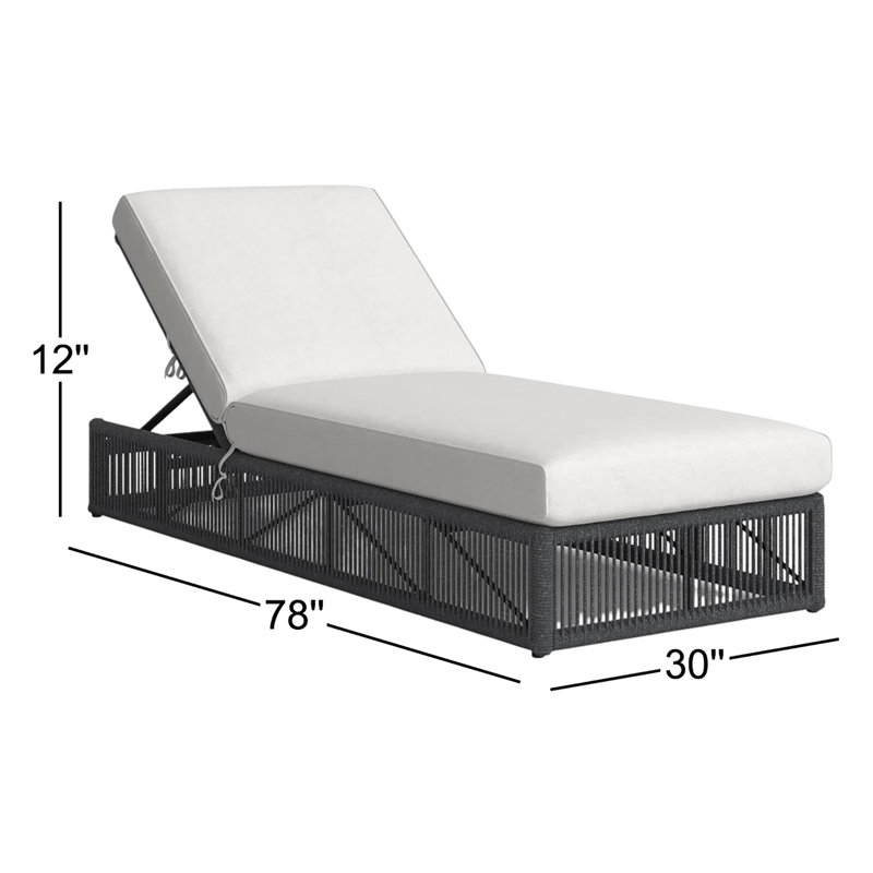 Kellerman Zelie Reclining Chaise Lounge with Cushion, Echo Ash Sunbrella®