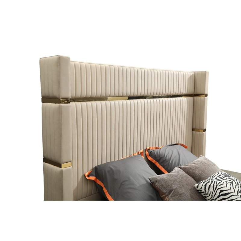 Lit plateforme tapissier Velva, Grand
