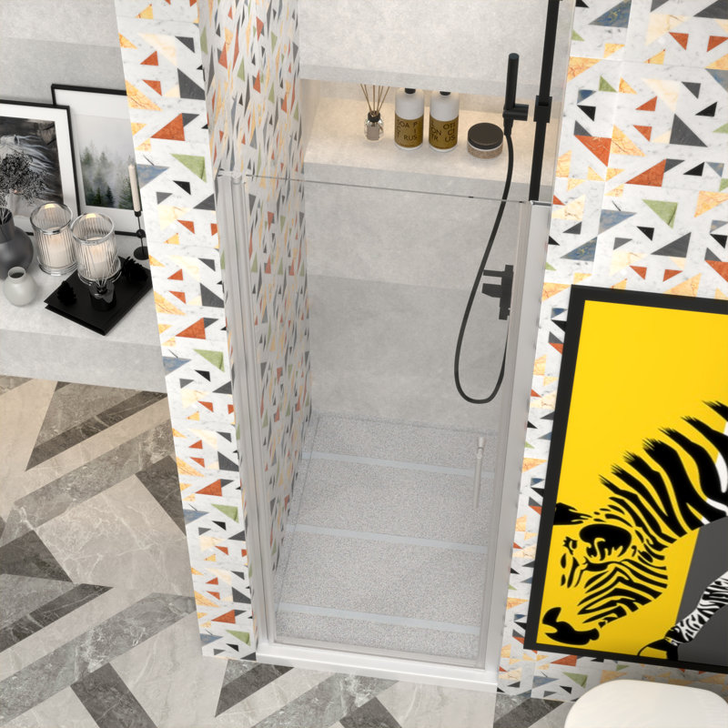 Porte de douche sans cadre ImageYou, l 28 po x H 72 po, largeur réglable 28-29 3/8 po, installation facile avec joint d'étanchéité magnétique