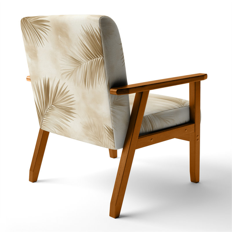 Upholstered Accent Chair, Accoudoirs carrés bruns