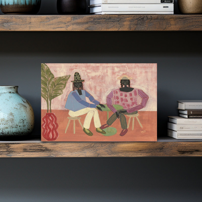 «With A Friend», art moderne de l'architecture végétale colorée, H 12 po x l 18 po