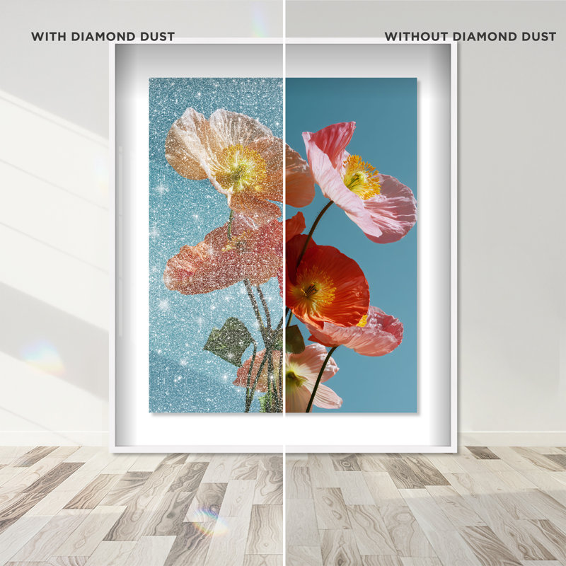 Poppy Bloom II Shadowbox Floral & Botanical Print by Oliver Gal, Black Frame, 16 x 20, 17.5"H x 21.5"W, White Shadowbox