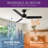 Modern 48" Ceiling Fan with Light and 3 Blades-109078900-109078893