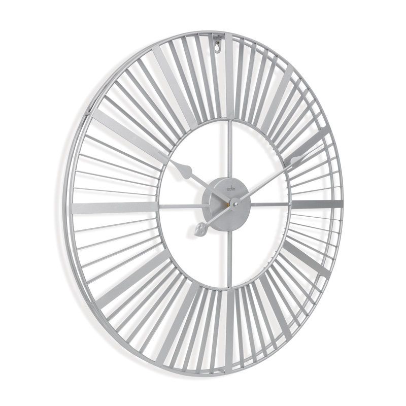 Acctim Wall Clock Galvanised Metal Outdoor & Indoor Use Weather, Silver, 60cm H x 60cm W x 4cm D