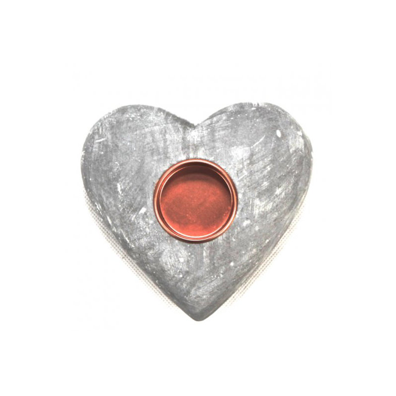 Porte-photophore traditionnel papier mache coeur